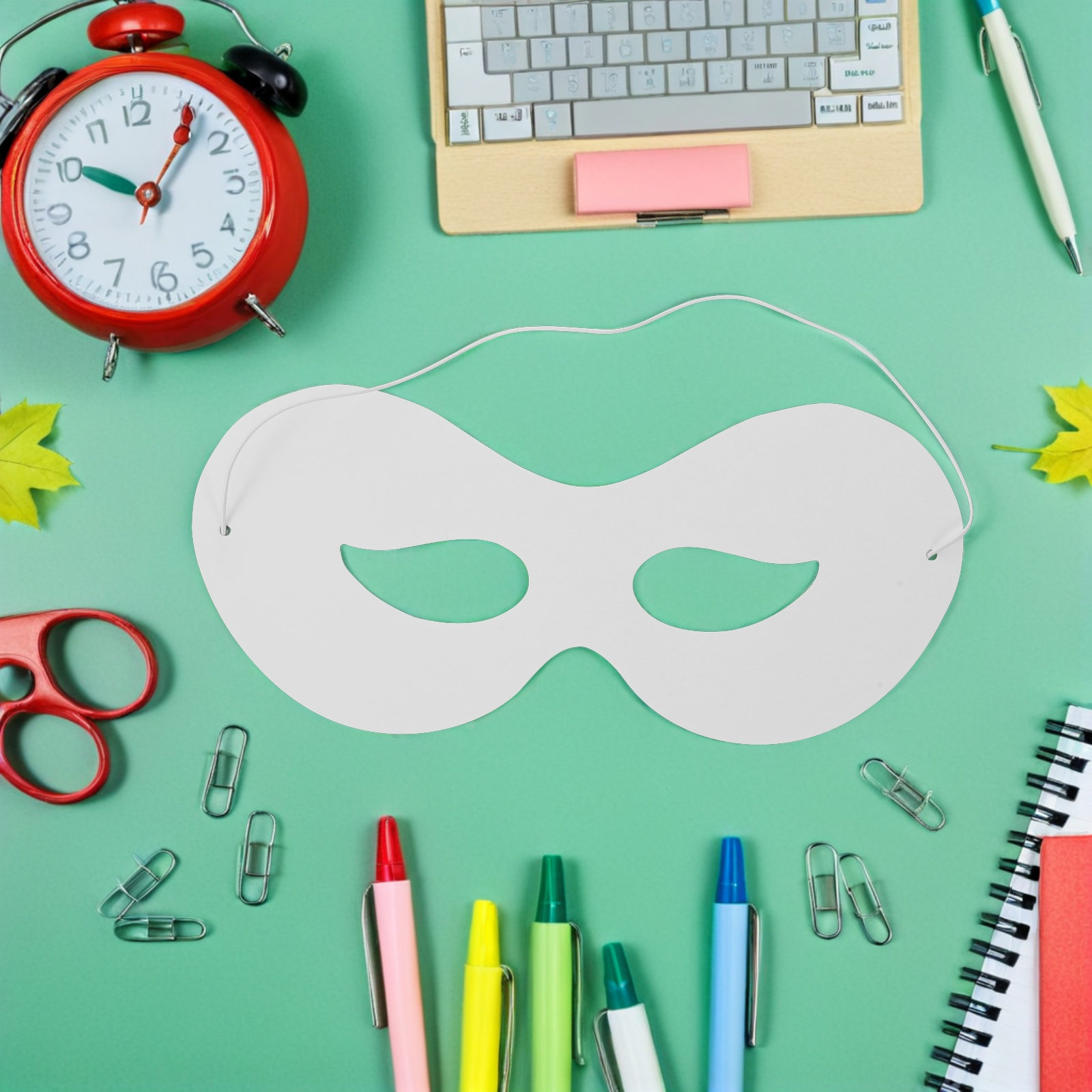 Kids Face Mask - 40 Maschere di Carta Bianca Dipinibili