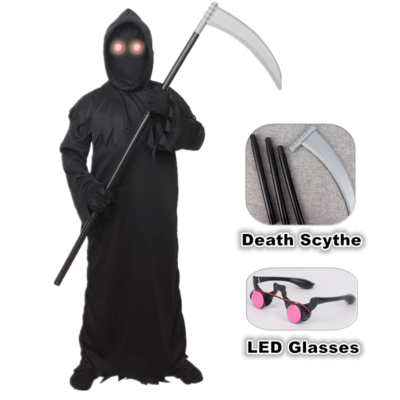 Black Face Mask Pack - Costume da Grim Reaper di Halloween,