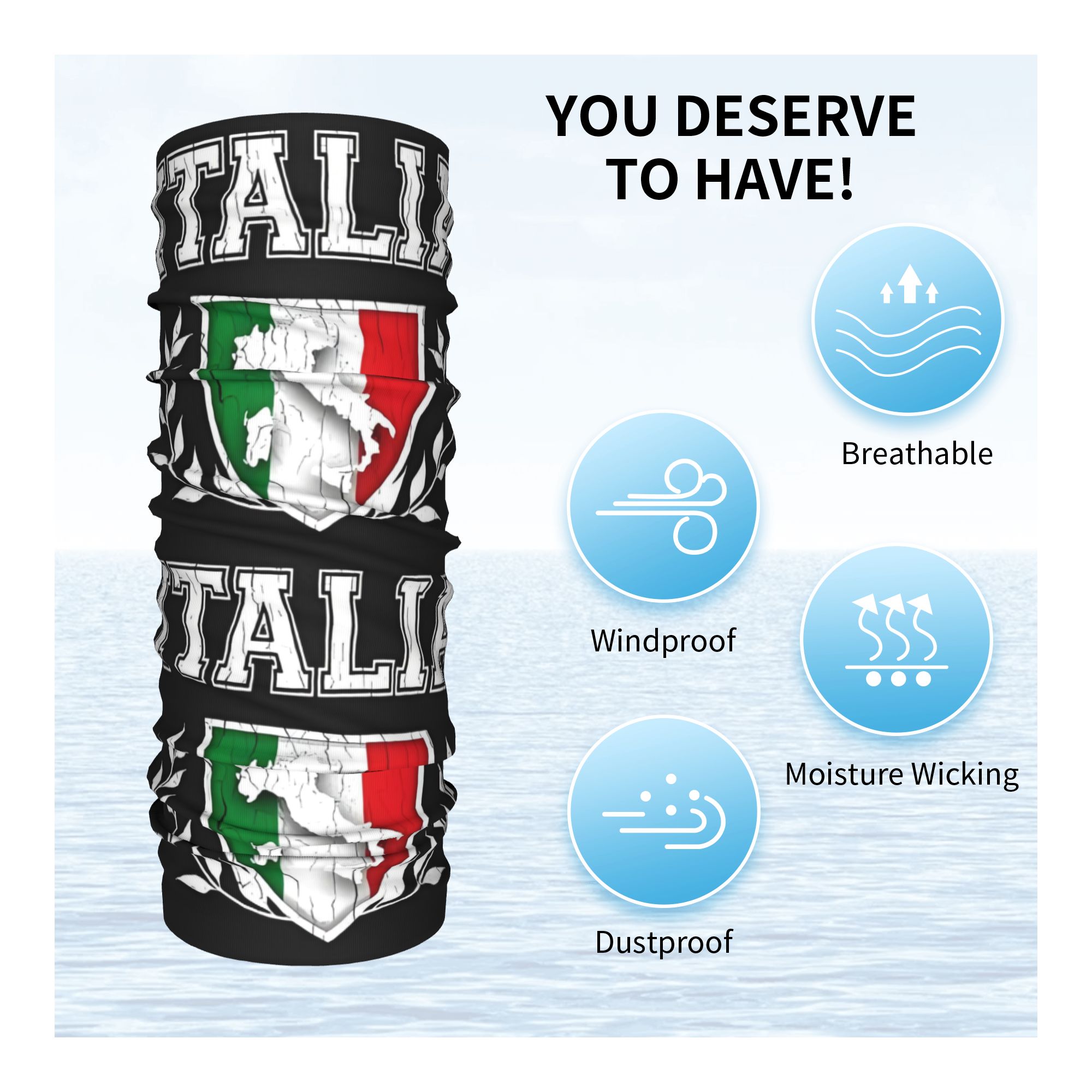 Personalizzato Italia Bandiera - Neck Gaiter Face Cover recensione e prezzo